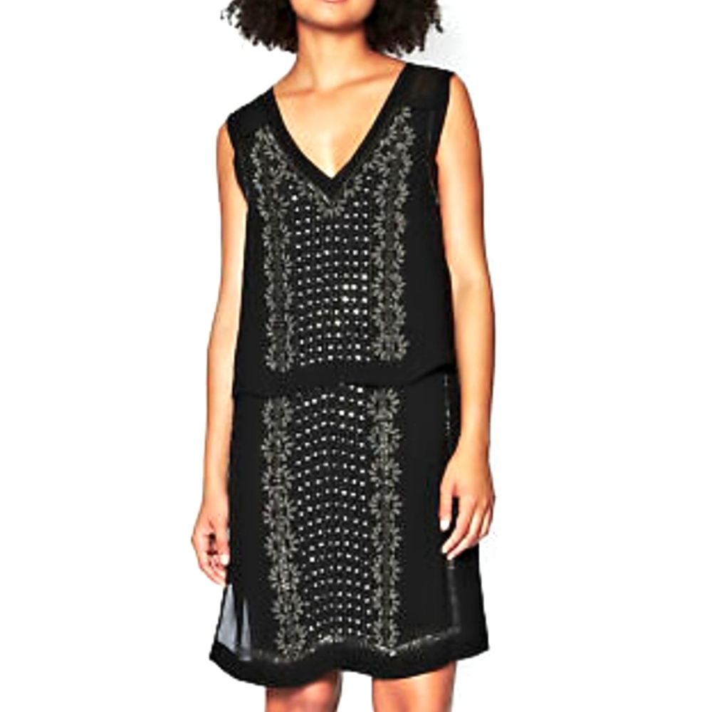 Elegant Black Embroidered Dress